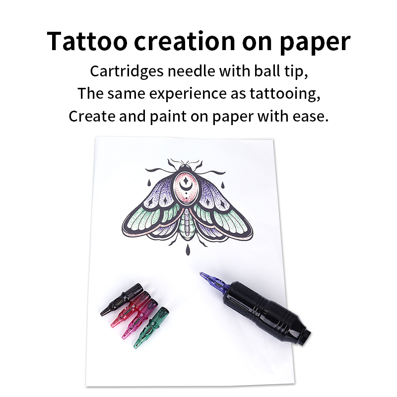 5/10/20PCS Ballpoint Tattoo Cartridge Needles for Player&Beginner&Designer Drawing Practice Tattoo Refill Multicolor Stippling