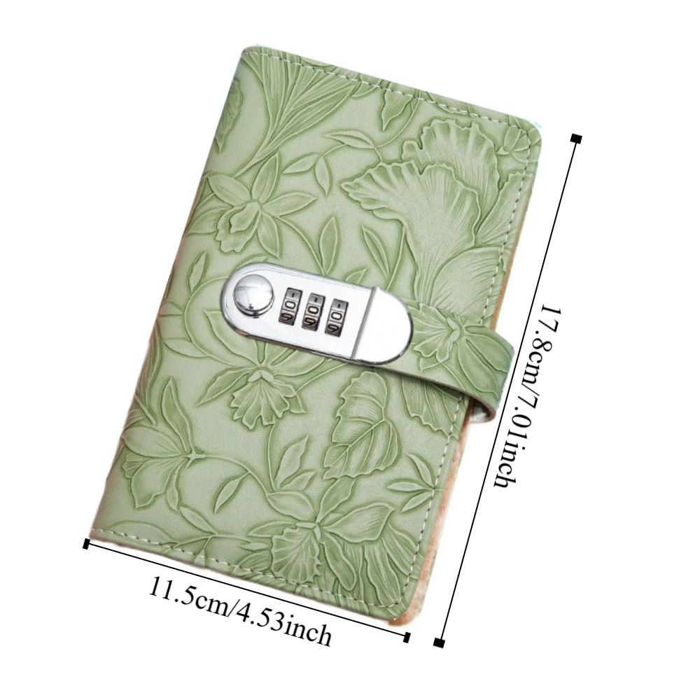 50Sheets Saving Money Binder Emboss Flower PU Leather Budget Binder with Lock Refillable Wallet Storage Planner Organizer