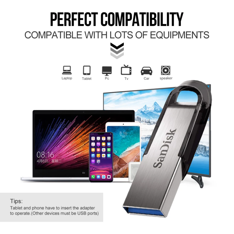 SanDisk CZ73 USB 3.0 Pendrive 128GB USB Flash Drive 16GB 32GB 64GB Metal Pen Drive 512GB USB3.0 Stick 256GB 150MB/S Key Memory S