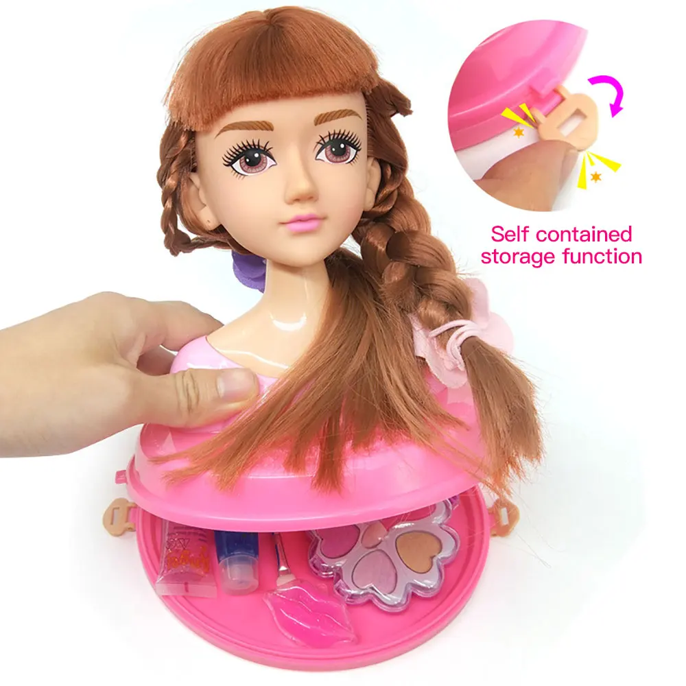 Puppen Styling Kopf Make-Up Kamm Haar Spielzeug Puppe Set Pretend Spielen Prinzessin Dressing Spielen Spielzeug für Kleine Mädchen Make-Up Lernen