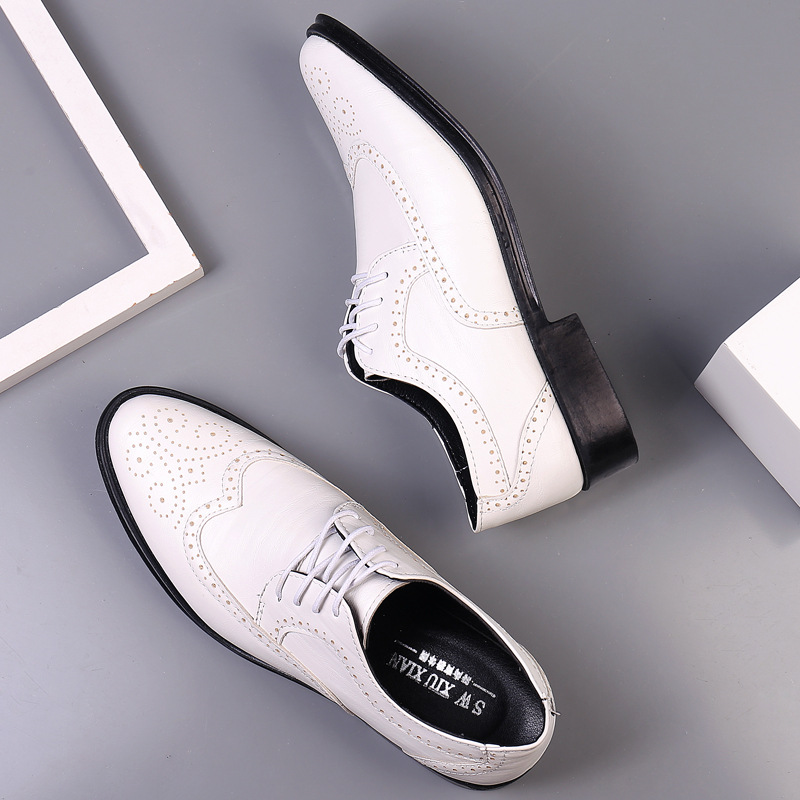 Handgefertigte Herren-Oxford-Schuhe aus echtem Kalbsleder, Brogue-Kleiderschuhe, klassische Business-formelle Schuhe für Herren