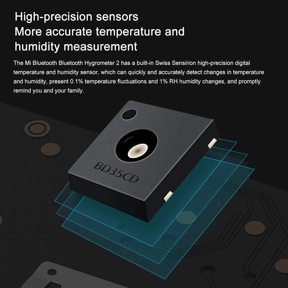 XIAOMI Mijia – thermomètre numérique intelligent avec écran LCD, 2 capteurs de température et d'humidité, bluetooth, application Mi Home