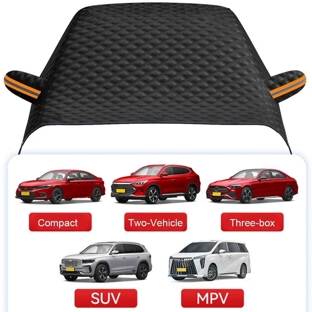 Durable Polyester Car Windshield Snow Cover  Winter Frost Protection with Magnetic Closure Fits Most Vehicles Windshield Cover