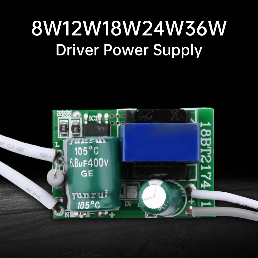 Transformador de iluminación Controlador LED Fuente de alimentación 8-24W / 24-36W Controlador de lámpara de luz LED