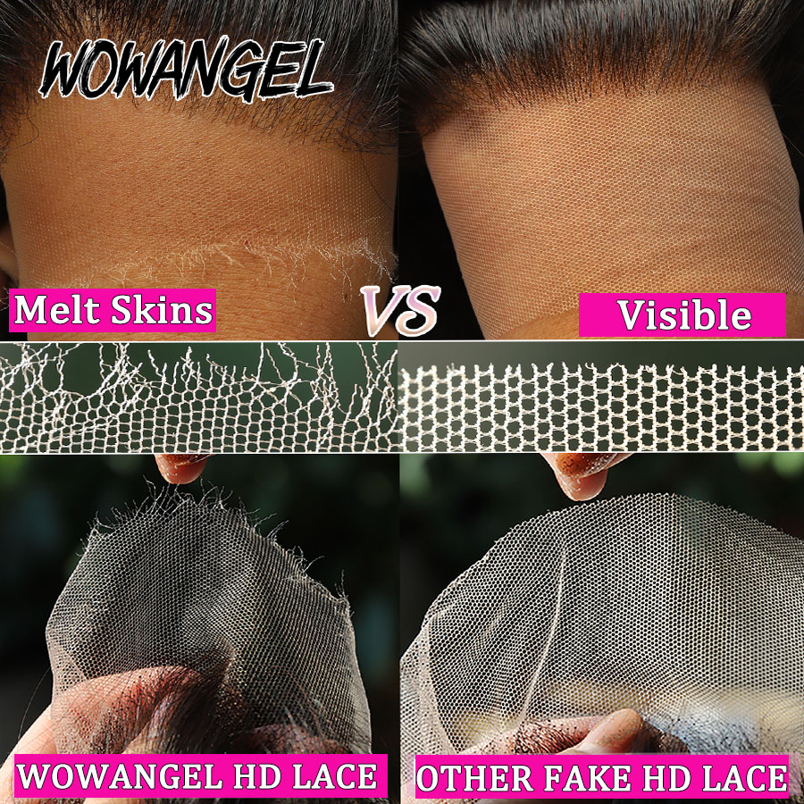 WOWANGEL 2 × 6 ディープパーティング HD レース閉鎖正面のみメルトスキンストレートヘアキム K 閉鎖事前摘み取られたバージンヘア女性のための