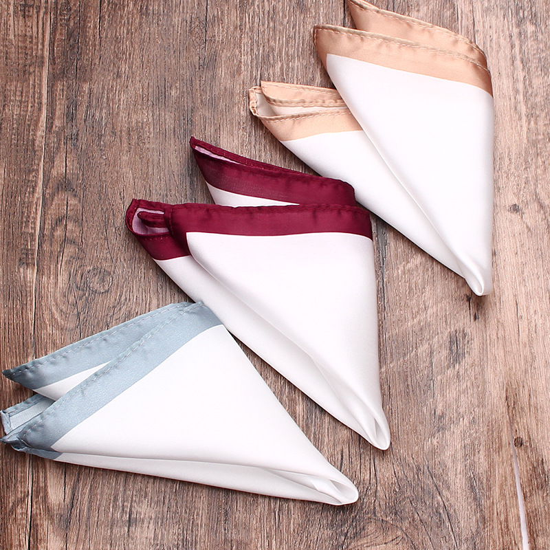 Lenço de bolso quadrado de tecido macio para homens e mulheres, lenço quadrado branco, toalhas de casamento