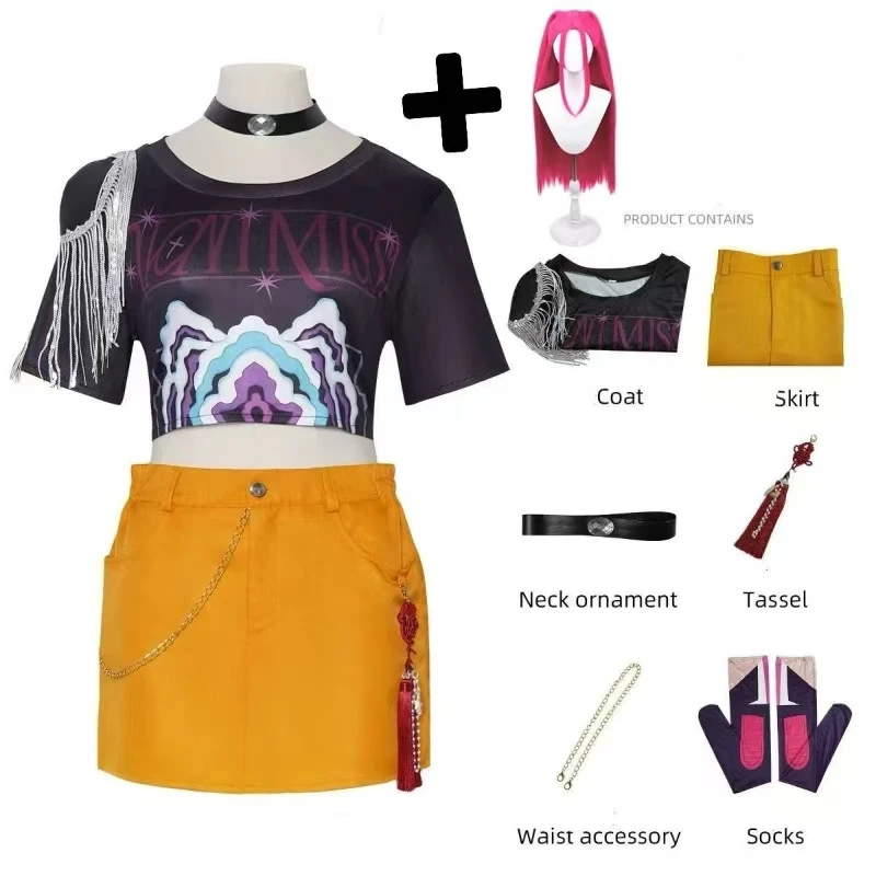 Kostium Cosplay Just Saiyan KPop Mira Peruka Damska Dziewczęca Halloween Karnawał Comic-con Impreza Przebranie