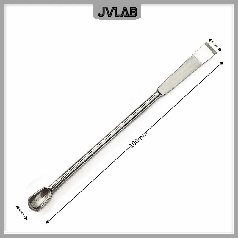 Micro raschietto per farmaci Spatola in acciaio inossidabile Paletta Lunghezza pala 100 mm Cucchiaio per medicinali SUS Trace 10 cm 10/PK