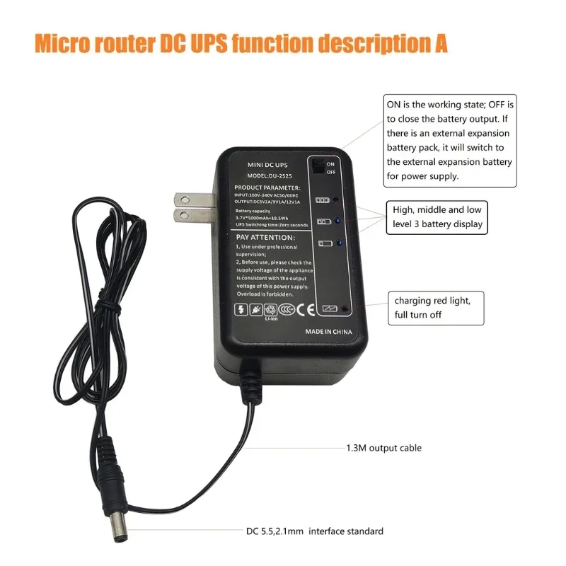 モデム用ポータブルミニラップトップ,Ccctvカメラ用,Wi-fiルーター,LEDストリップパネルアンプ,EU,us,5v,9v,12v,1a,5000mah,4000mah
