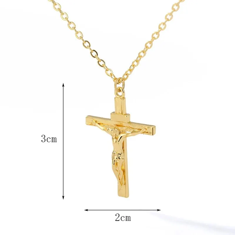 Colliers classiques avec pendentif en acier inoxydable 316L pour femmes et hommes, haute qualité, plaqué or 18 carats, ne se décolore pas, collier en métal d'église