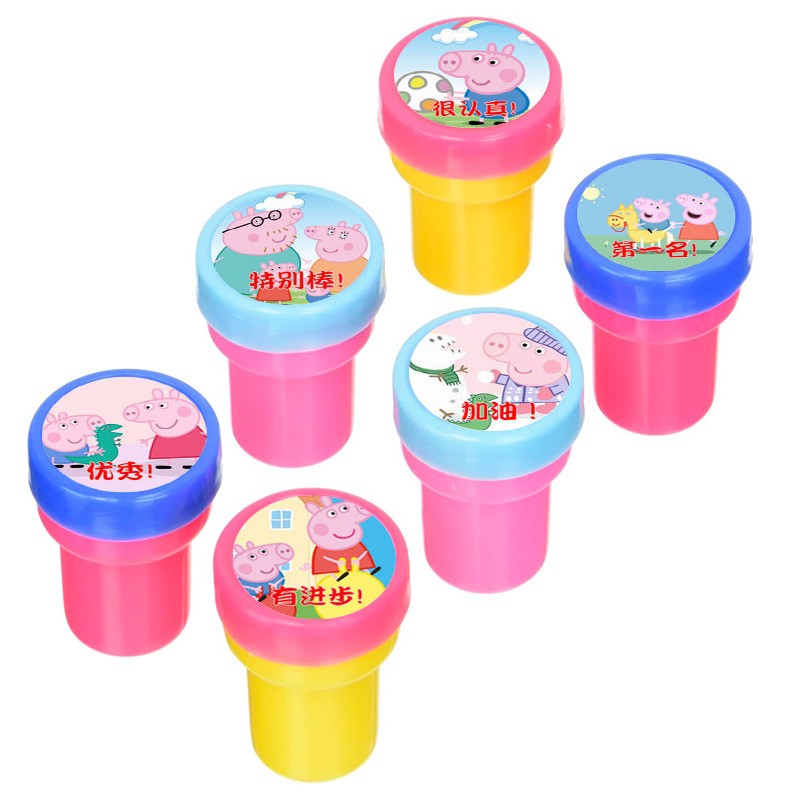 Peppa Pig George Adesivo de recompensa de jardim de infância 500 peças/rolo Pig Family Pig Pai Mãe Adesivo de desenho animado Brinquedo Presentes de aniversário para crianças