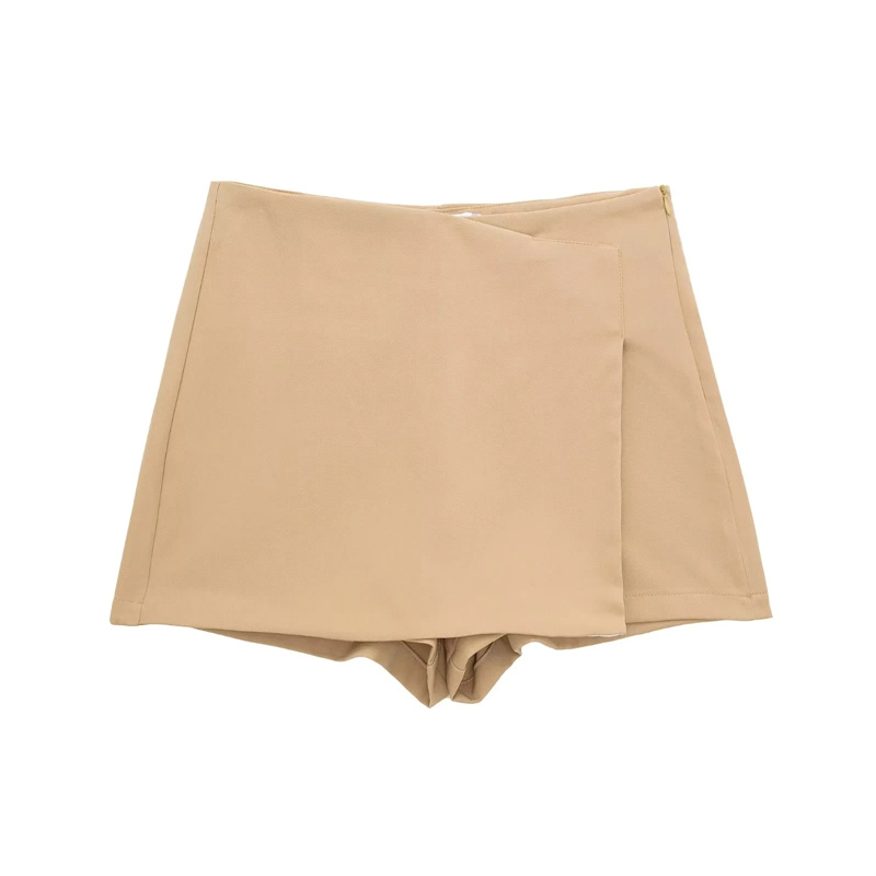 TRAF 2024 Asymmetrische Skort Voor Vrouwen Zwarte Hoge Taille Mini Rok Shorts Vrouwen Casual Bermuda Vrouwen Zomer Rok Shorts
