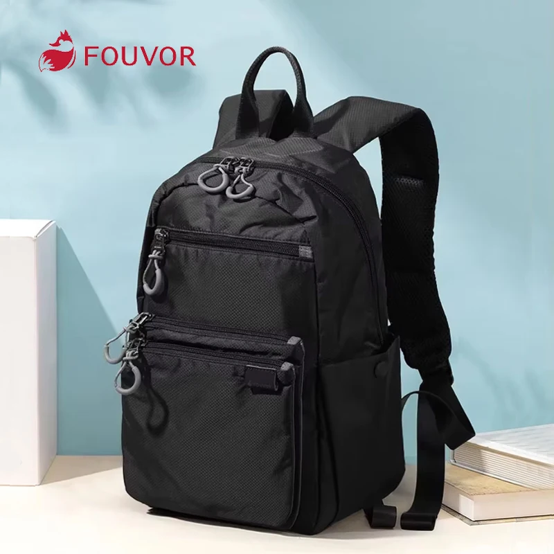 Fouvor Waterproof Women's Backpack Large Capacity Sports Canvas Laptop Backpacks Travel Fashion Nylon Student School Bag 2802-02