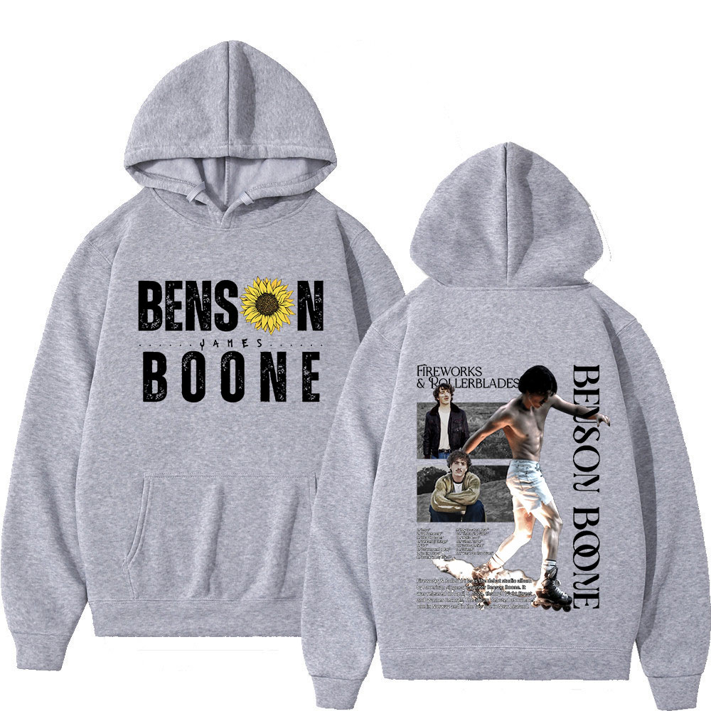 Benson Boone Hoodies Fireworks & Rollerblades 2024 Tour Pullover Herren Damen Mode Langarm Übergroßes Sweatshirt Fans Geschenk