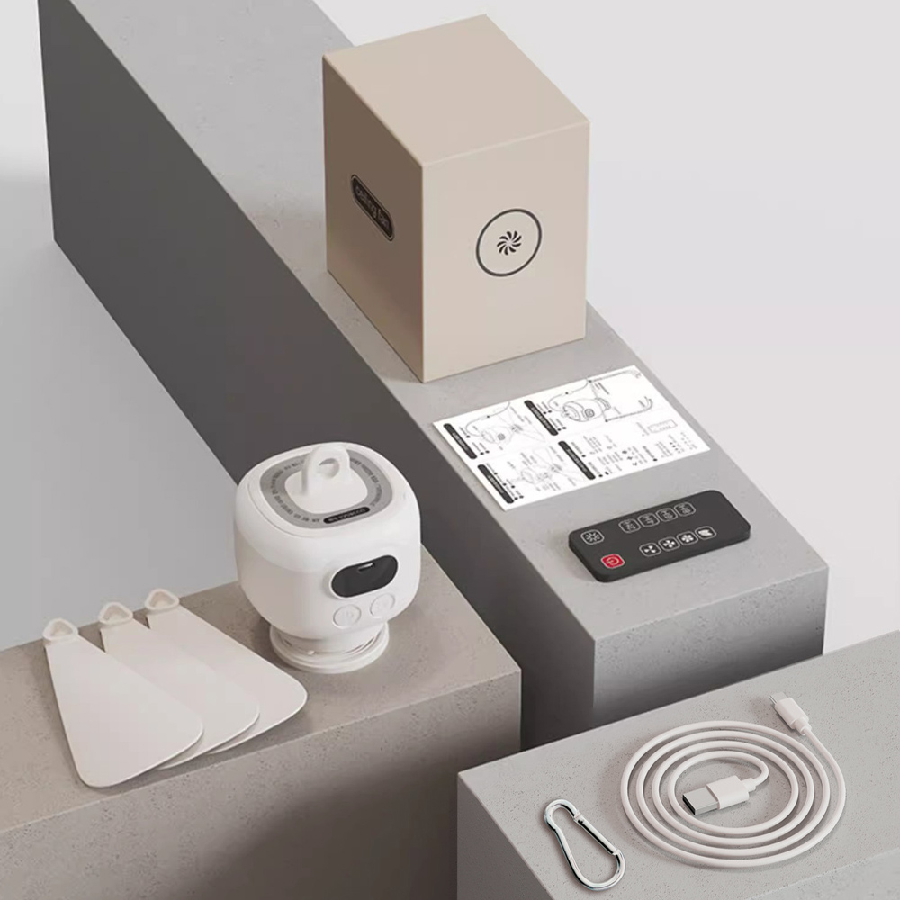 Plafondventilator voor thuis, 3 snelheden verstelbaar, 8000 mAh, draagbaar voor buiten, campingventilator, plafondventilator met draadloze afstandsbediening en nachtverlichting