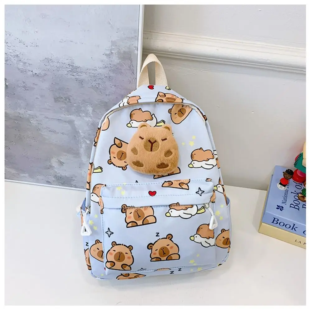 น่ารักการ์ตูน Capybara กระเป๋าเป้สะพายหลัง Plush Simple กระเป๋ารูปแบบกระเป๋าหนังสือความจุขนาดใหญ่
