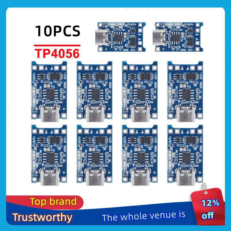10 шт. 5 В 1A 18650 TP4056 модуль зарядного устройства для литиевой батареи зарядная плата с защитой двойные функции 1A литий-ионный