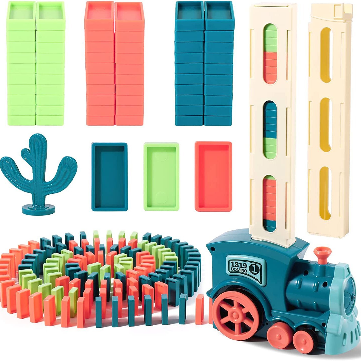 Domino Mini Train Fun Automatic Placement Building Block Children's Electric Puzzle Toy Car