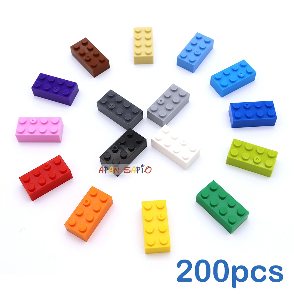 Bộ 200 2X4 Chấm Tự Làm Các Khối Xây Dựng Dày Hình Viên Gạch Giáo Dục Sáng Tạo Kích Thước Tương Thích Với 3001 Nhựa Đồ Chơi dành Cho Trẻ Em