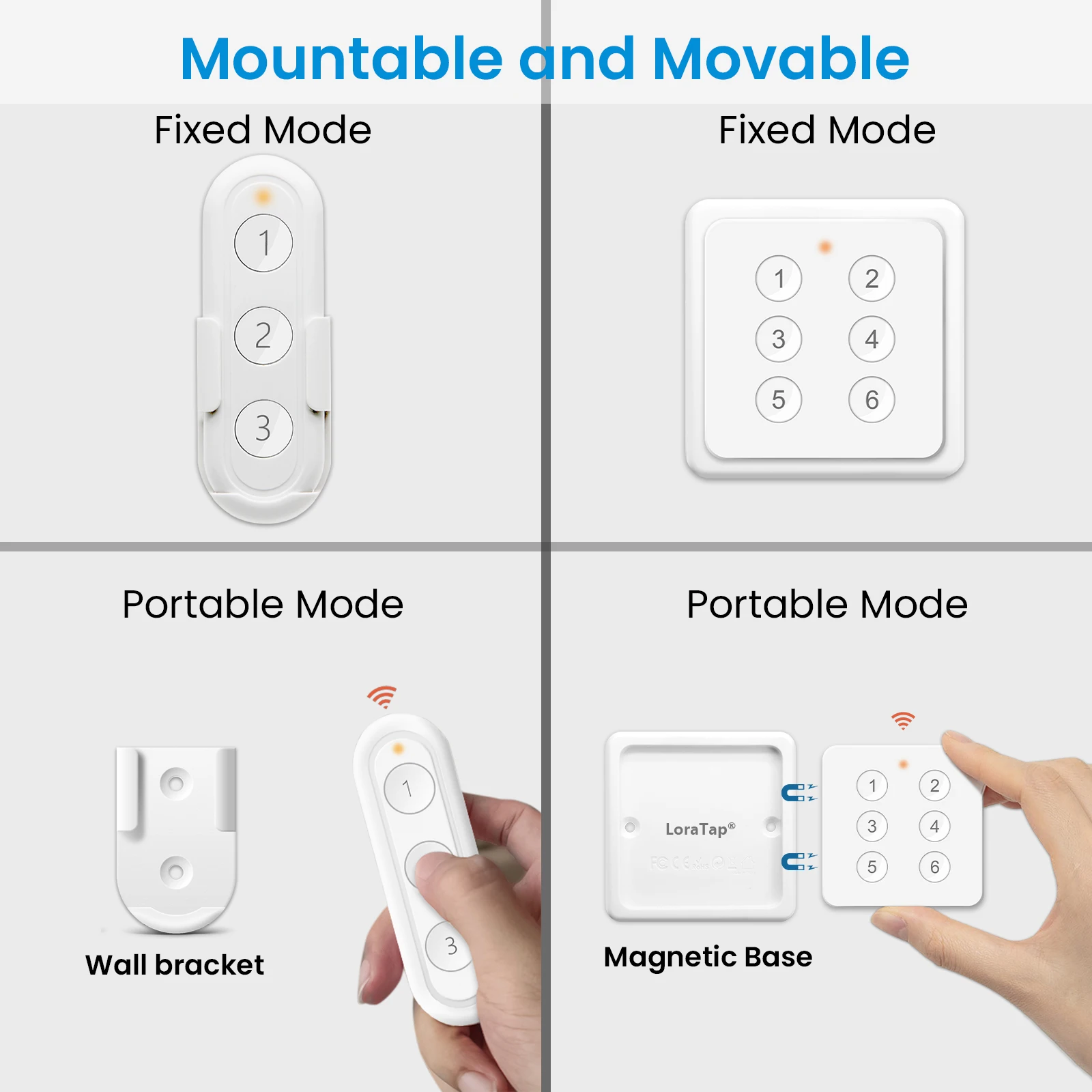 LoraTap ZigBee 3.0 Wireless 6-Druckknopf-Fernbedienung Tuya Scene Automation Control Switch Smart Life App