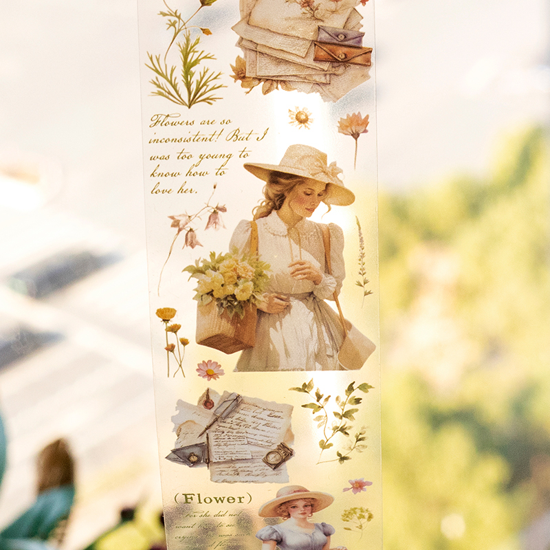 Yoofun 5 x 200 cm kreatives Blumen-PET-Klebeband für Collage Junk Journal Scrapbooking DIY Floral Card Palnner DIY Masking Tape Aufkleber