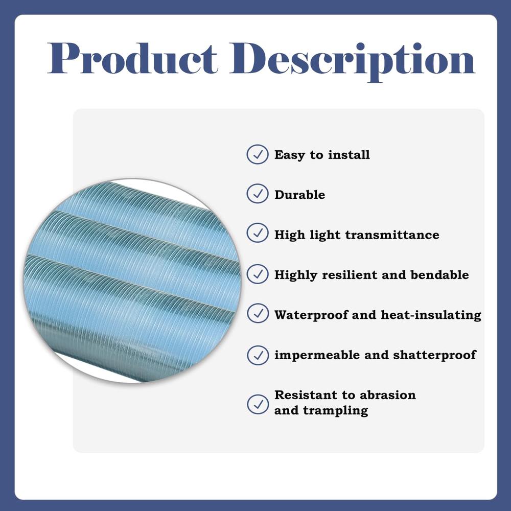 UV Resistant Polycarbonate Greenhouse Panels 32.8Ft x 3.28Ft Cover,Insulated Transparent Roof Easy Installation Long-Lasting