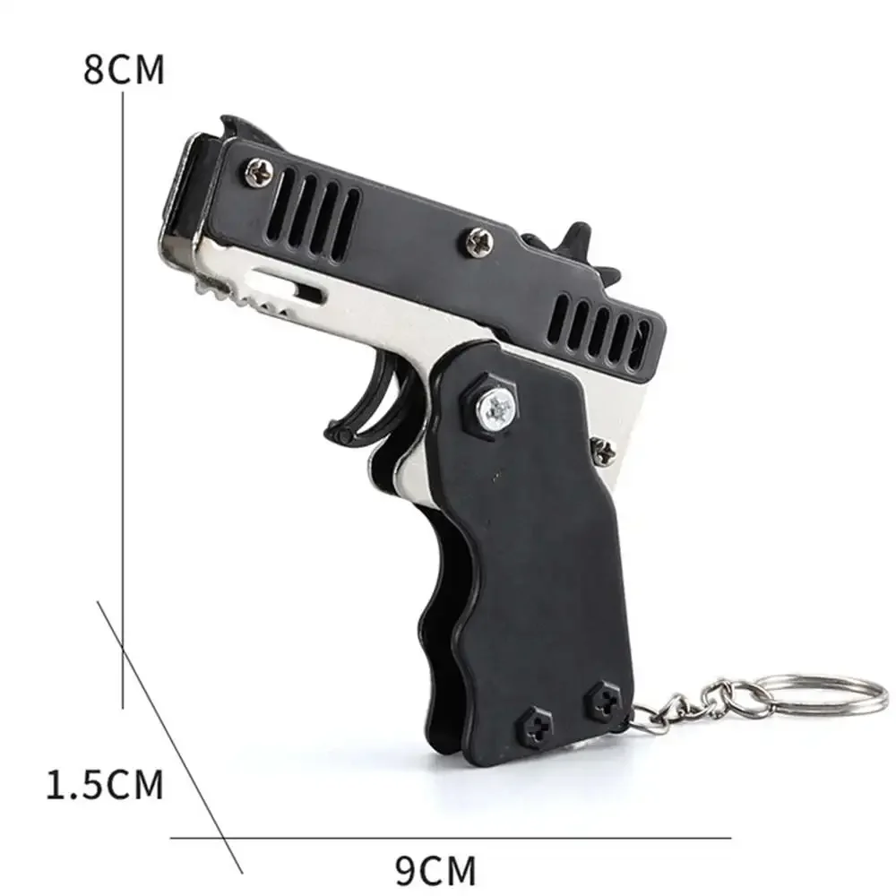 Pistolet jouet de Simulation pour enfants, tir compétitif pour garçons, cadeau extensible et pliable, peut être disparu, pistolet jouet avec bande de caoutchouc