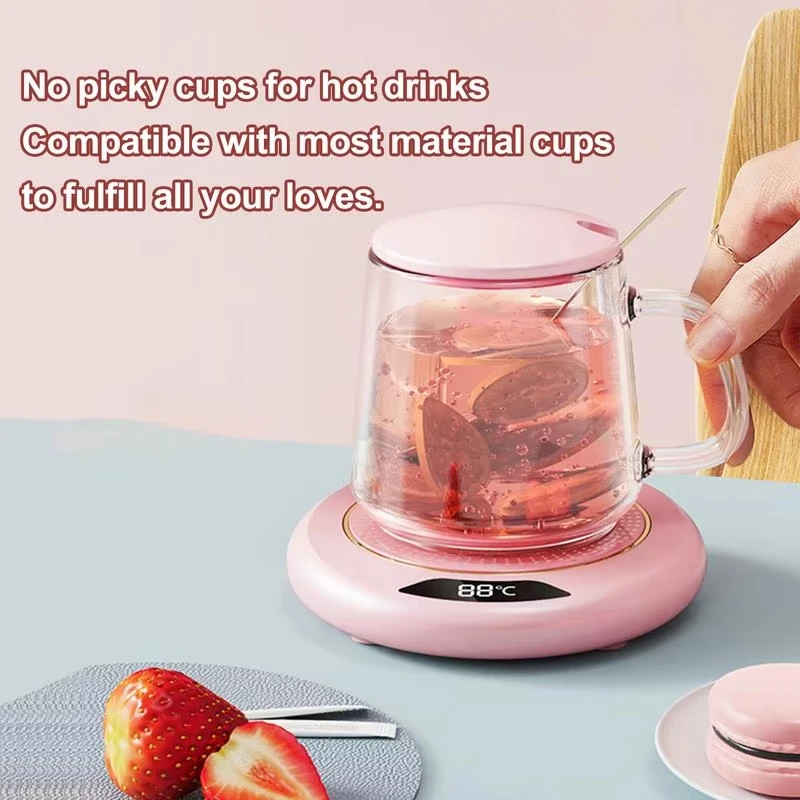 Thermostatic Heating Coaster USB Home Heating Coaster 3-speed Adjustment Heating 55 Degrees Constant Temperature