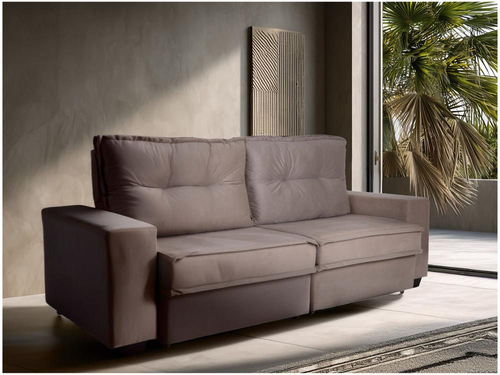 Sofá 4 Lugares Retrátil Reclinável Veludo Texas Besthouse