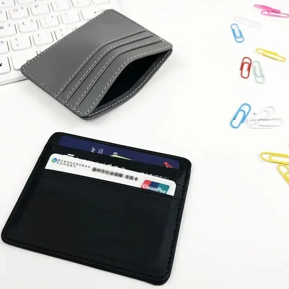 Spazzola antifurto da lavoro Carta in pelle PU Porta carte d'identità e porta carte bancarie sottile Custodia protettiva Porta carte portamonete