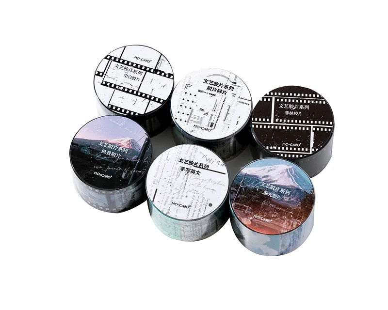 วรรณกรรมวินเทจฟิล์ม Series Masking Washi เทป Retro ทิวทัศน์ตกแต่งวัสดุกาวสติกเกอร์ป้าย Scrapbooking