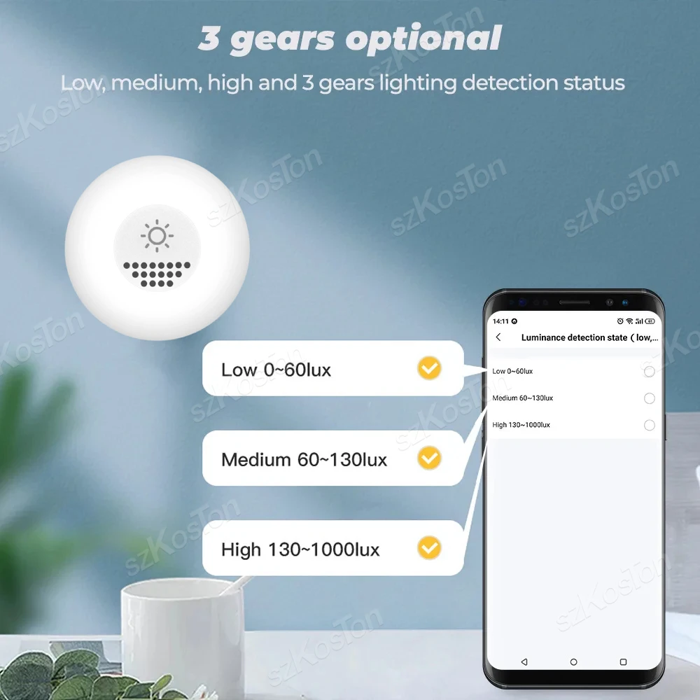 Sensor de luz Tuya ZigBee, Detector de brillo, Sensor de iluminación, Automatización del hogar inteligente para Smart Life, Control de enlace remoto