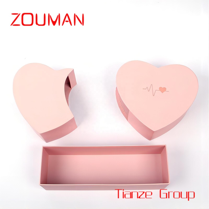 Caja de flores creativa en forma de corazón doble, caja de regalo de flores de amor, caja de embalaje de regalo