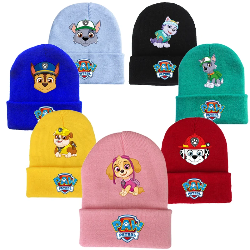 Chó Tuần Tra Paw Patrol Dệt Kim Bộ Đội Mũ Trùm Đầu Hình Hoạt Hình Mùa Đông Nón Len Đuổi Theo Skye Skullies Beanies Bé Trai Gái Bonnet Giáng Sinh Quà Tặng Sinh Nhật