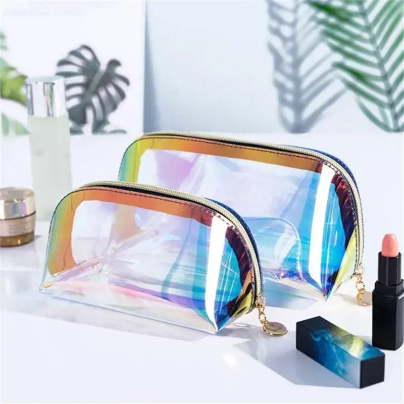 Borsa per il trucco per ragazza Borsa per cosmetici laser colorata Custodia per trucco Custodia per bellezza Borsa per rossetto Borsa per estetista in TPU Sac