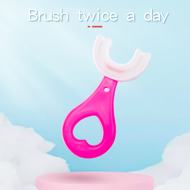 Brosse à dents en Silicone souple pour bébé, 360 degrés, en forme de U, anneaux de dentition, brosse pour bébé, soins buccaux, nettoyage