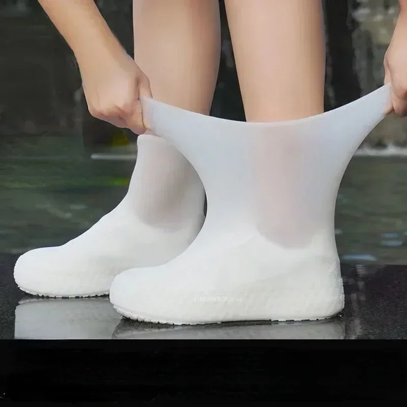 Capa de sapato impermeável de látex, botas de chuva antiderrapantes, protetor de sapato unissex, capa reutilizável, acessórios para sapatos de caminhada ao ar livre