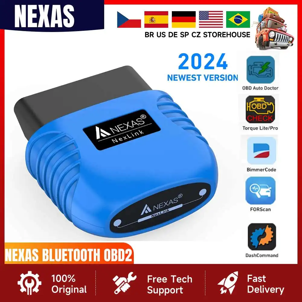 Nexas Bluetooth Obd2 Scanner Eobd Motorfiets Auto Diagnostische Tools Nexlink Obd 2 Scan Tool Code Lezer Voor Ios Android Windows