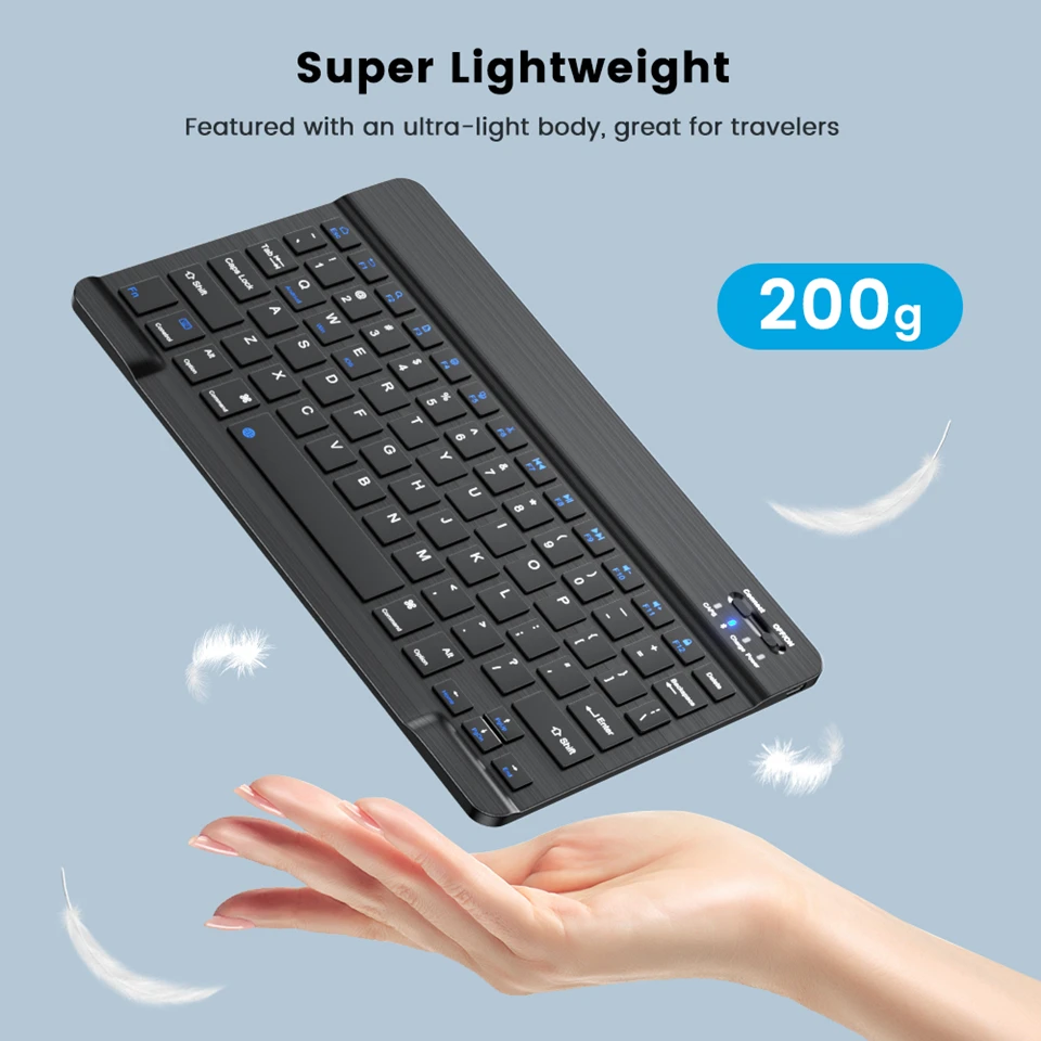 Teclado inalámbrico Bluetooth, ratón recargable para IOS, Android, Windows, tableta para iPad Air Mini Pro, teclado inglés ruso