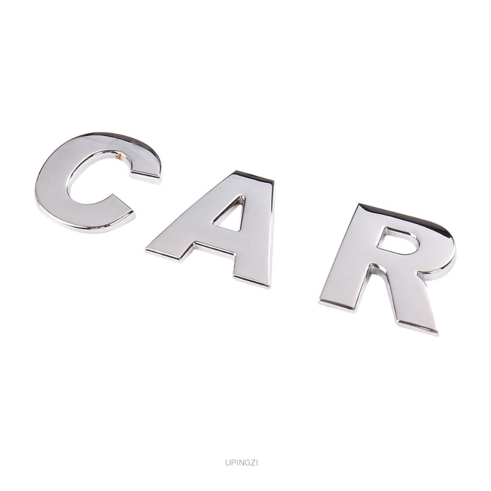 Kim Loại 3D Bạc Hoặc Đen Chữ Huy Hiệu Mạ Chrome Bạc Chữ Và Số Logo Dán Xe Hơi Xe Ô Tô Tự Động Phần Miếng Dán Trang Trí