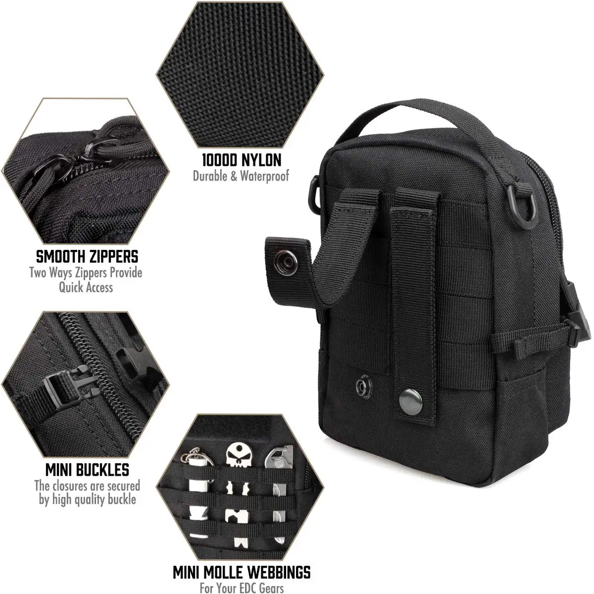 Bolsa tática molle pequena, bolsa utilitária edc, bolsa tática para ferramentas, bolsa compacta multiuso para cintura