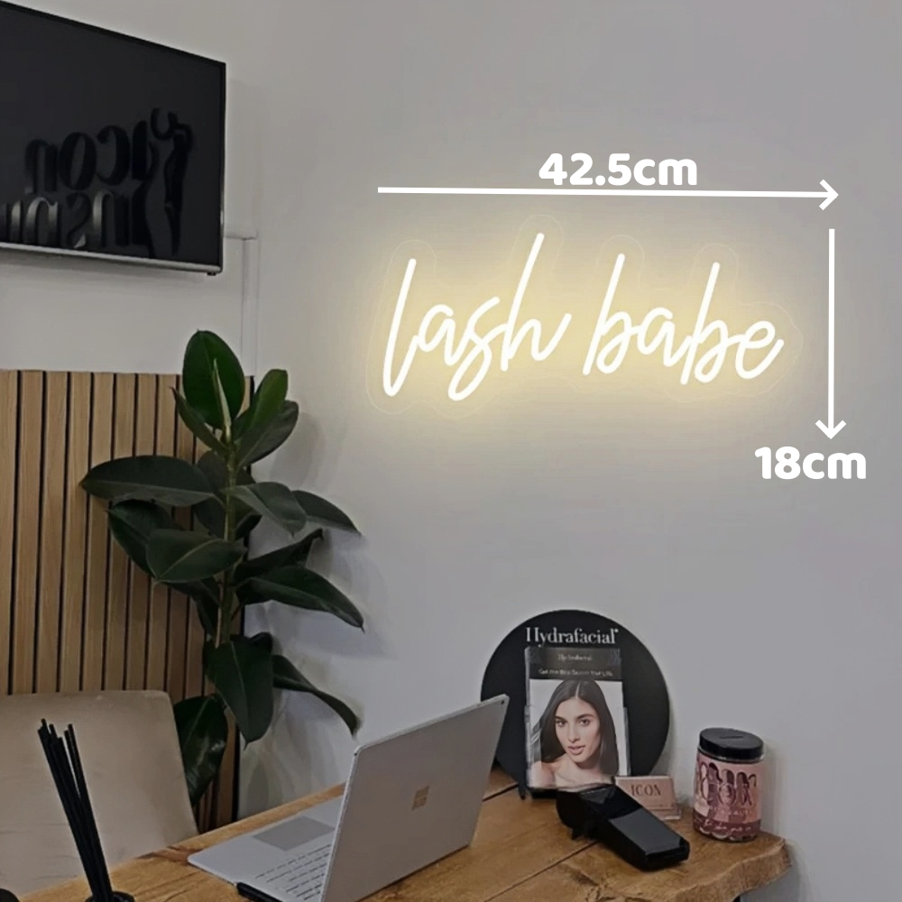 Lash babe sinal de néon decoração da parede do quarto néon led sinal de néon logotipo do negócio loja de beleza led sinal de luz de néon para cabelo prego chicote salão de beleza