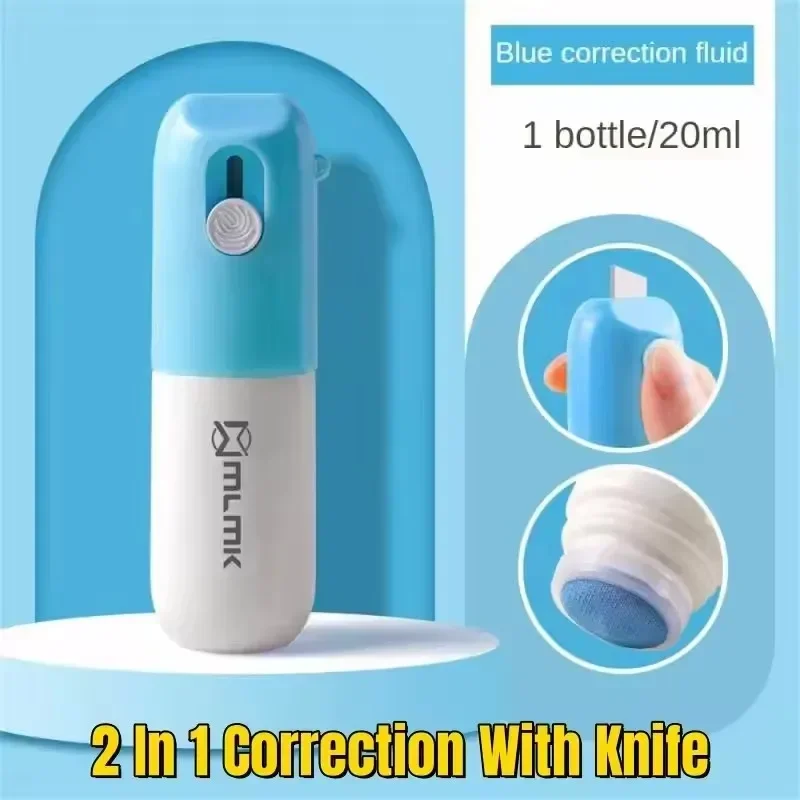 20/10 ml Thermopapier-Korrekturflüssigkeit mit Unboxing-Messer, tragbar, langlebig, Thermopapier, Datenidentitätsschutzflüssigkeit, Radiergummi