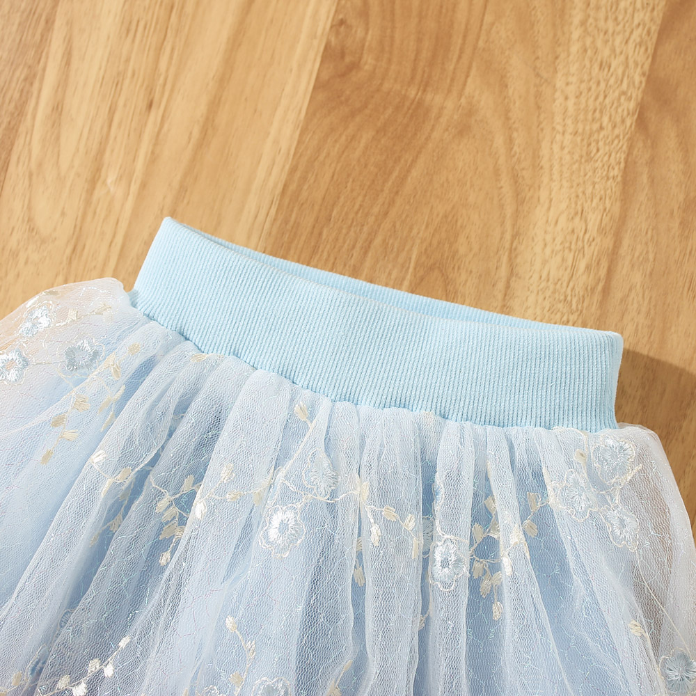 Gonna estiva in pizzo floreale per bambina gonna corta dolce e Versatile per bambina