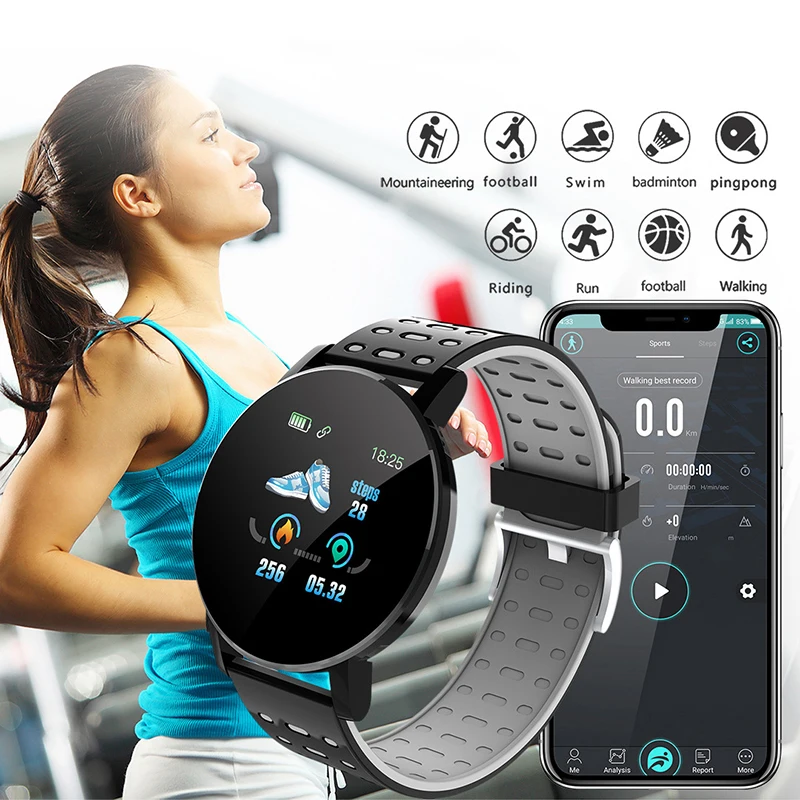 119S Smartwatch Bluetooth Thông Minh Xem Người Đàn Ông Huyết Áp Phụ Nữ Thông Minh Ban Nhạc Đồng Hồ Thể Thao Tập Thể Dục Tracker Đồng Hồ Cho Android IOS