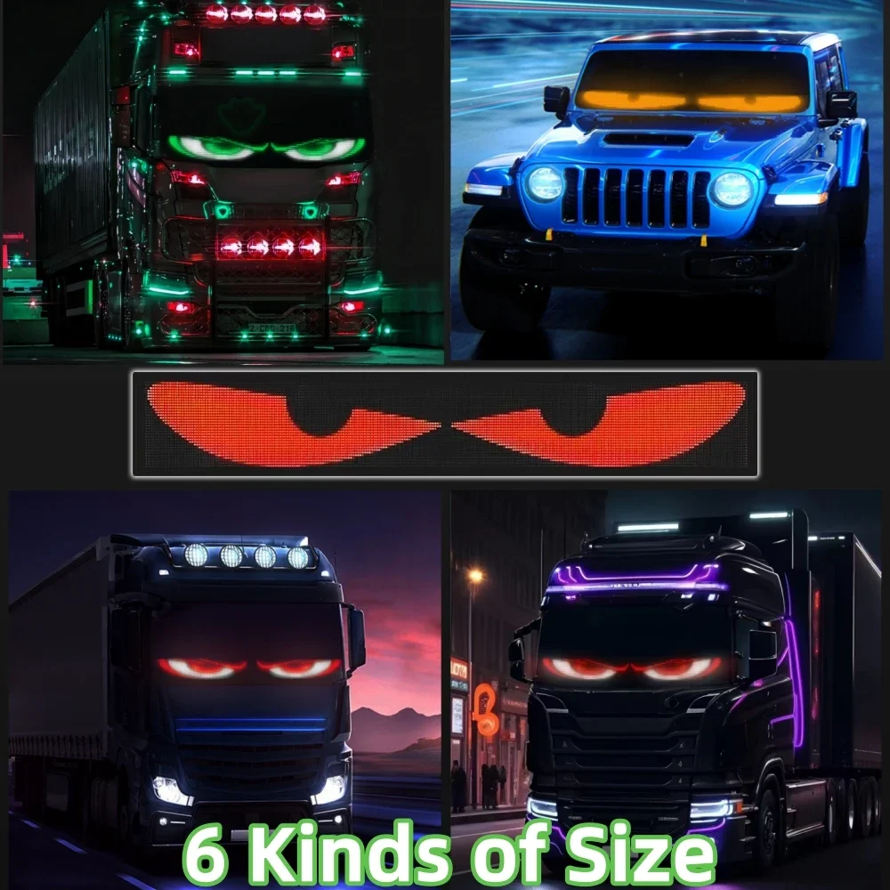 Car LED Matrix Pixel Panel Screen DIY Truck Devil‘s Eyes Flexible Animation Display USB App Remote Control Car Bars Party Sign