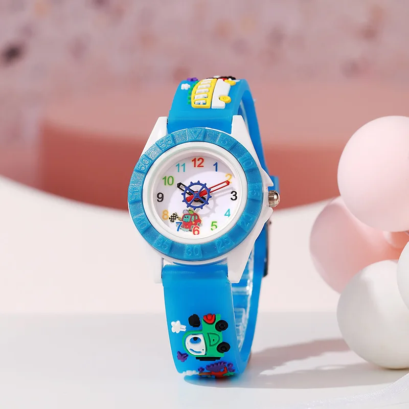 Diversão dos desenhos animados carro temático crianças relógios dos desenhos animados silicone quartzo relógio de pulso presente aniversário criança menina menino relógio reloj