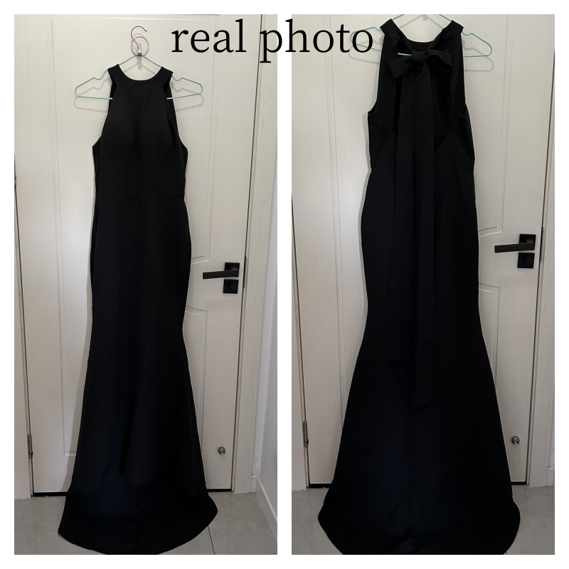 Classic Black Mermaid Dress With Small Train New Halter-neck Elegant Wedding Dresses Sexy Backless Evening Dress Customized