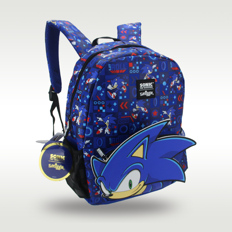 Austrália original smiggle livro infantil de venda quente menino legal azul mochila de desenho animado 14 polegadas