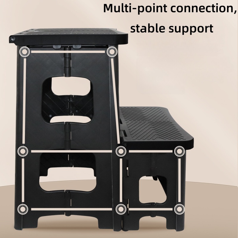 Taburete de escalada de plástico de dos escalones para el hogar, taburete de altura de paso, silla plegable multifuncional, taburete de lavado de coches estable y antideslizante